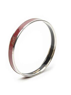 Hermes Enamel Bangle N Logo Motif Fu Bracelet